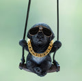 Rewop Cute Dog Hanging Accessories Swinging Dog Rear View Mirror Car Accessories, Labrador Car Hanging Ornament Car Pendant Items for Men, Women, Couples (Biege)