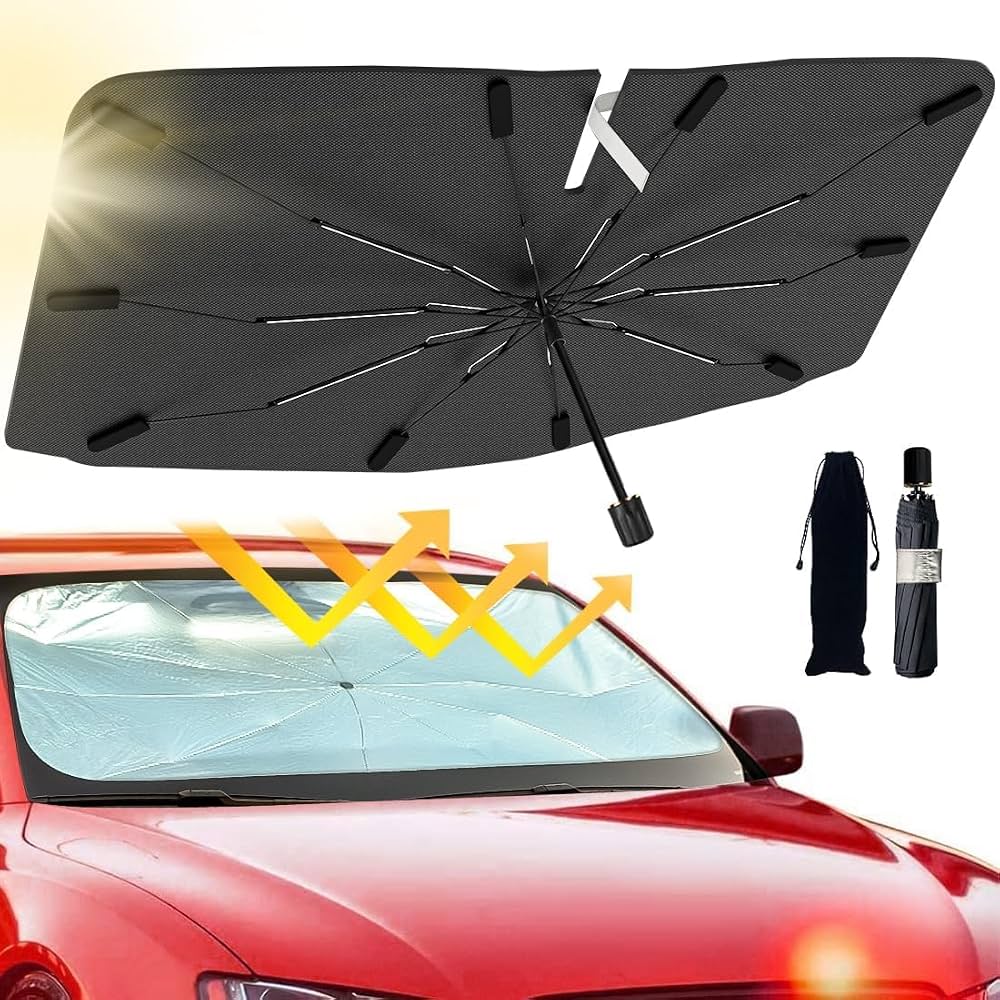 Car Sun Windshield Umbrella – UV Protection Sunshade & Privacy Shield | Foldable Heat Blocker for All Cars