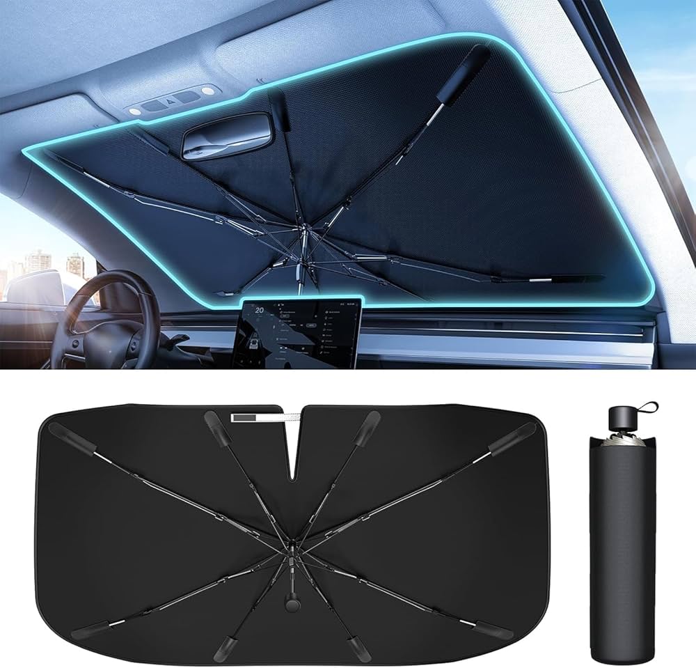 Car Sun Windshield Umbrella – UV Protection Sunshade & Privacy Shield | Foldable Heat Blocker for All Cars