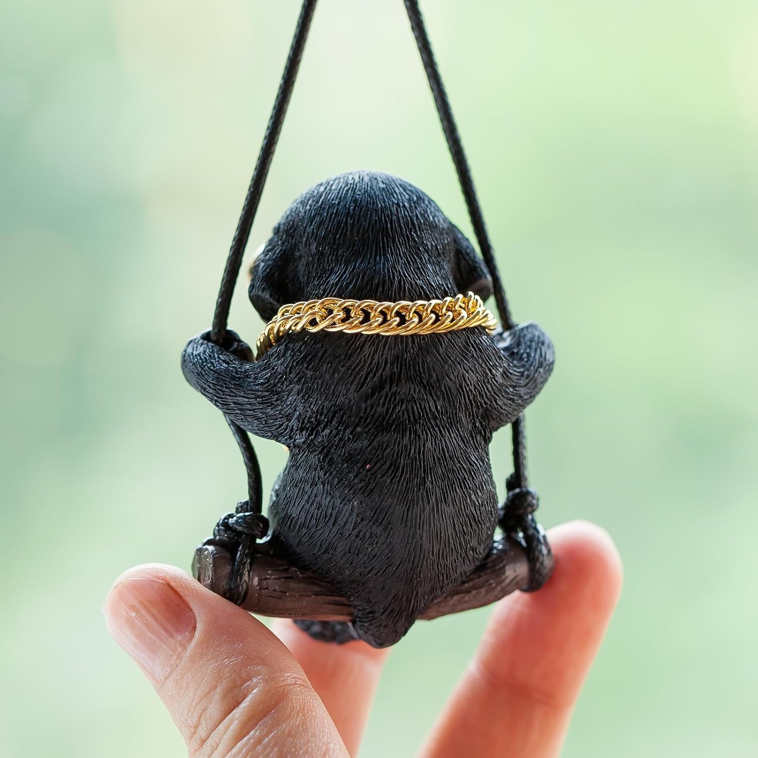 Rewop Cute Dog Hanging Accessories Swinging Dog Rear View Mirror Car Accessories, Labrador Car Hanging Ornament Car Pendant Items for Men, Women, Couples (Biege)